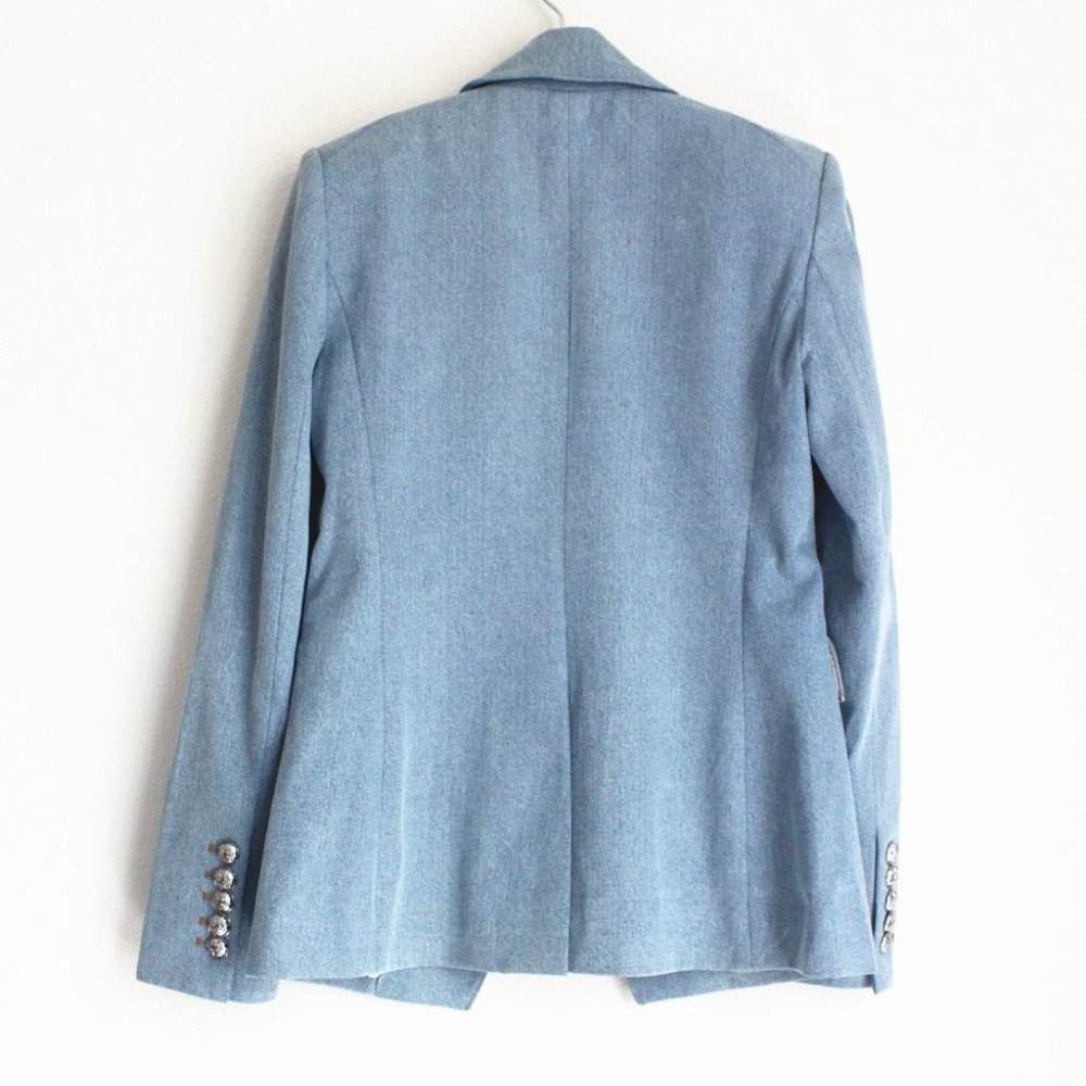 Veronica Beard Miller Dickey Double-breasted Denim Dickey Jacket, Hot! Size 0 - Picture 7 of 15